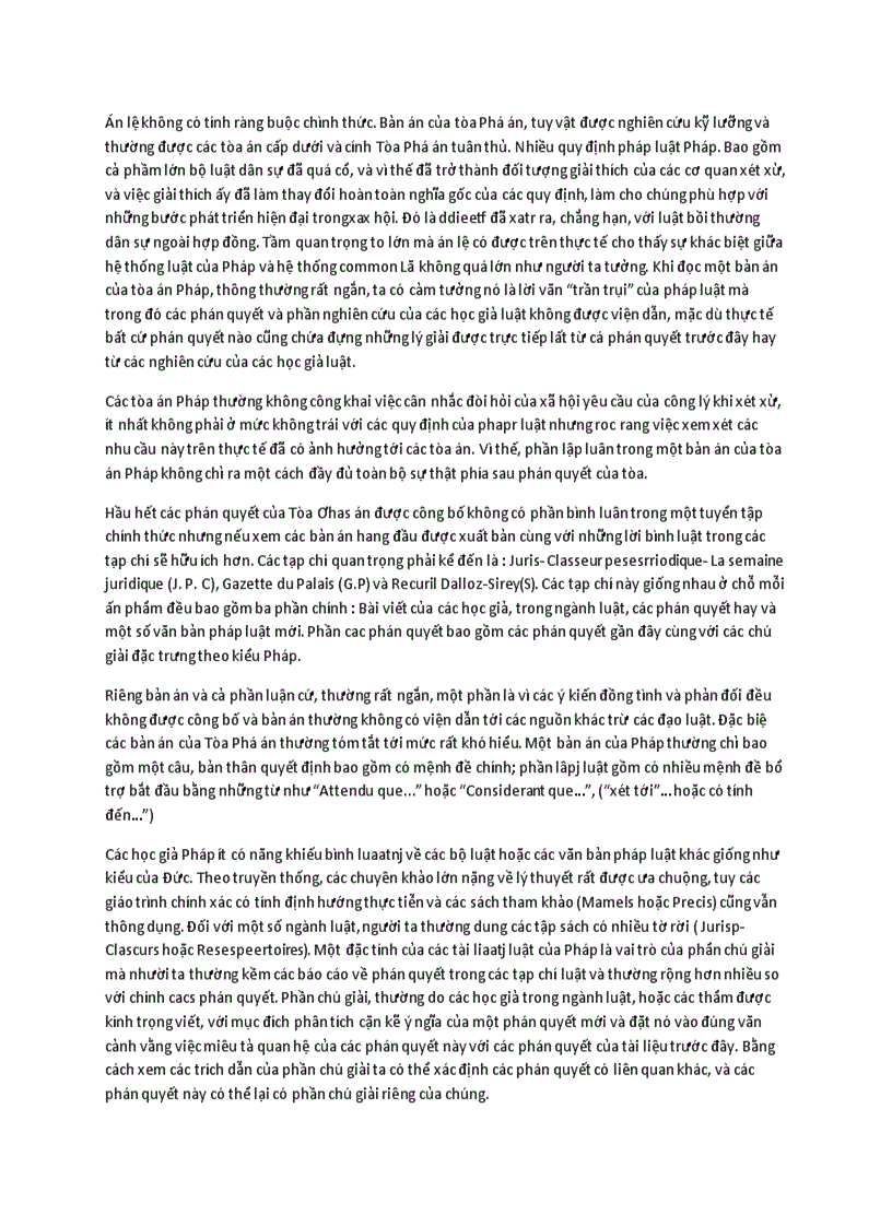 Án lệ không có tính ràng buộc chình thức