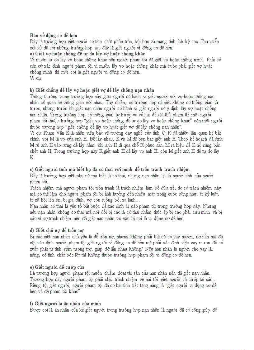 Bàn về động cơ đê hèn