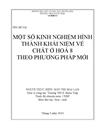 Một số kinh nghiệm hình thành khái niệm về chất ở hoá 8 theo phương pháp mới