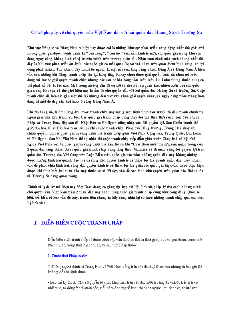 Cơ sở pháp lý về chủ quyền của Việt Nam đối với hai quần đảo Hoàng Sa và Trường Sa