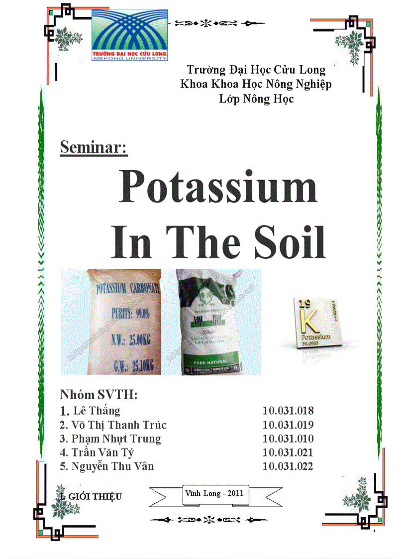 Potassium In The Soil