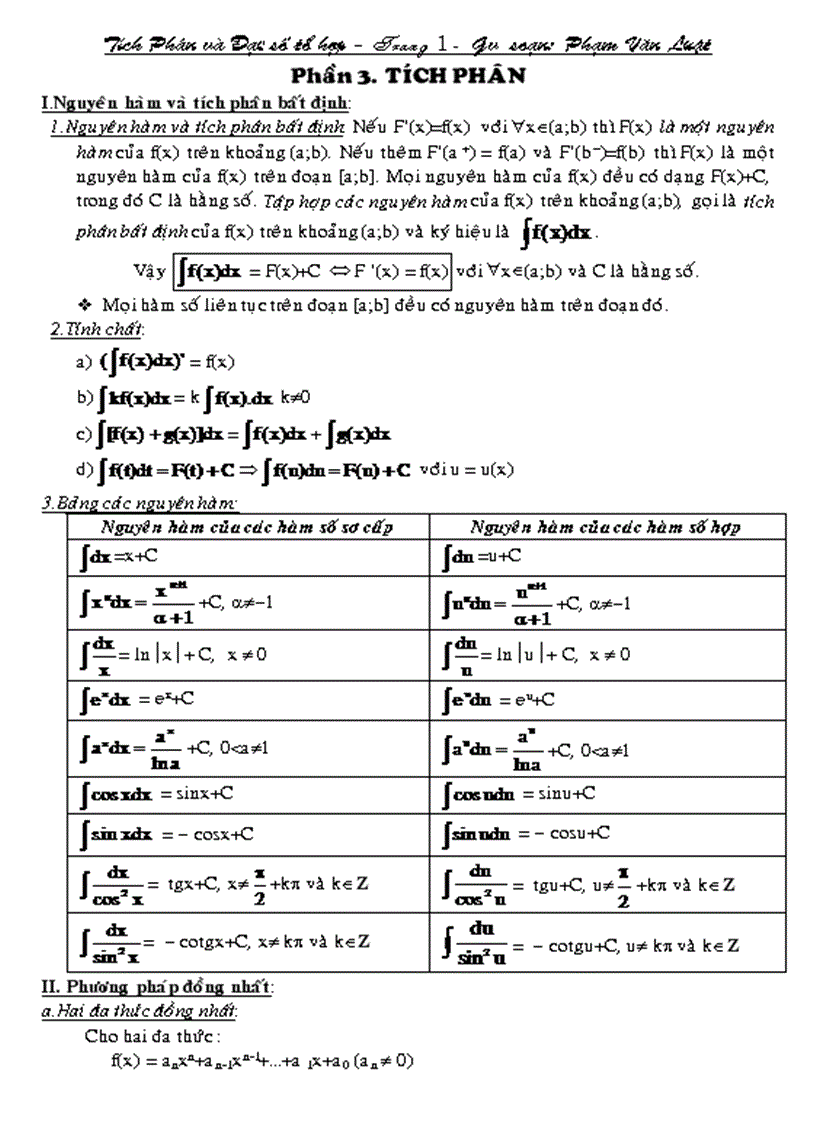 Chuyên đề tích phân