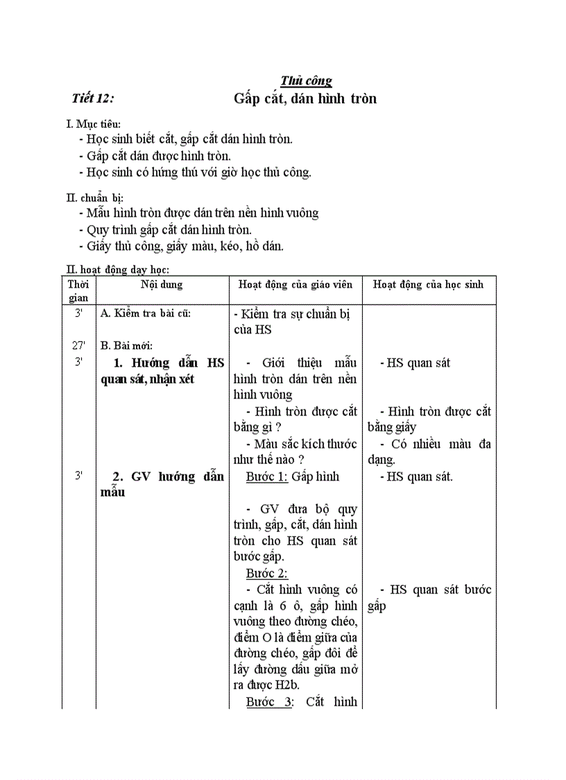 Thủ công Gấp cắt dán hình tròn