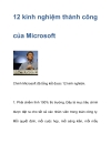 12 kinh nghiệm thành công của Microsoft