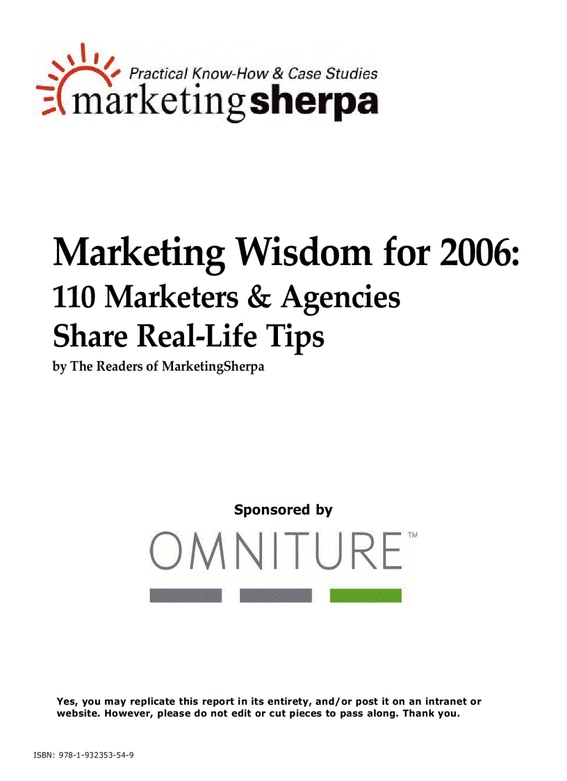 The Marketing Secrets of the Most Successful Marketers Worldwide 2006