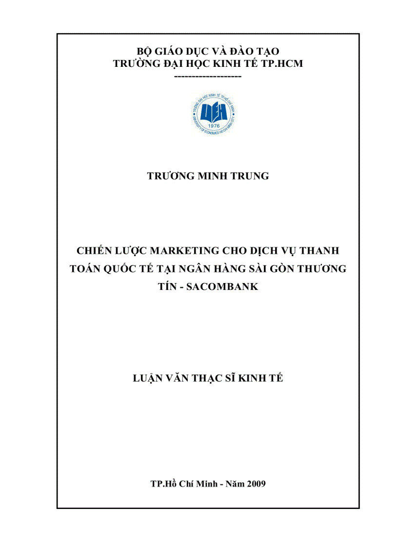 Chiến lược marketing cho dịch vụ thanh toán quốc tế tại ngân hàng sài gòn thương tín sacombank