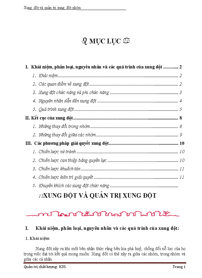 Hành vi tổ chức Xung đột và quản trị xung đột nhóm