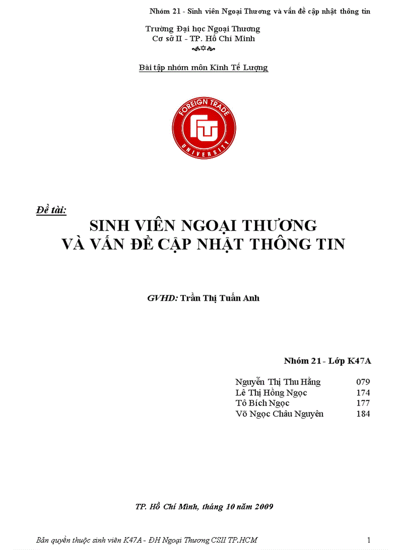 Sinh viên ngoại thương và vấn đề cập nhật thông tin