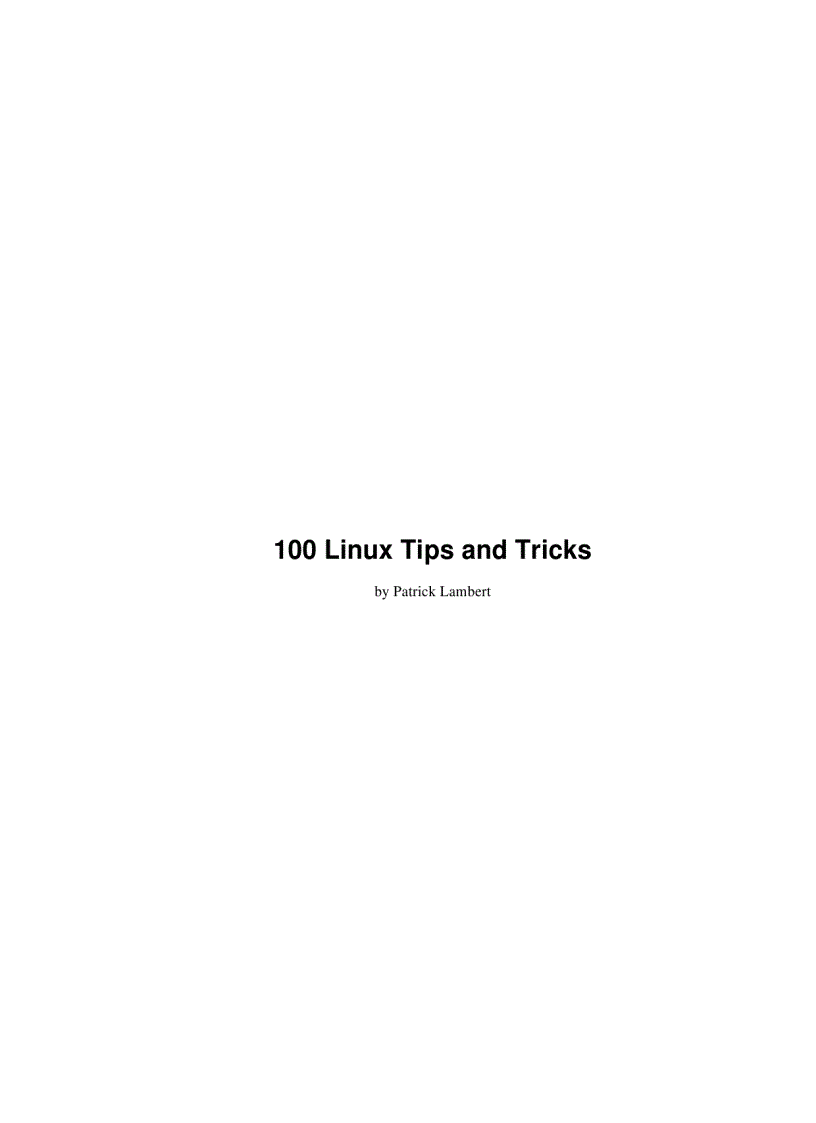 100 Linux Tips and Tricks