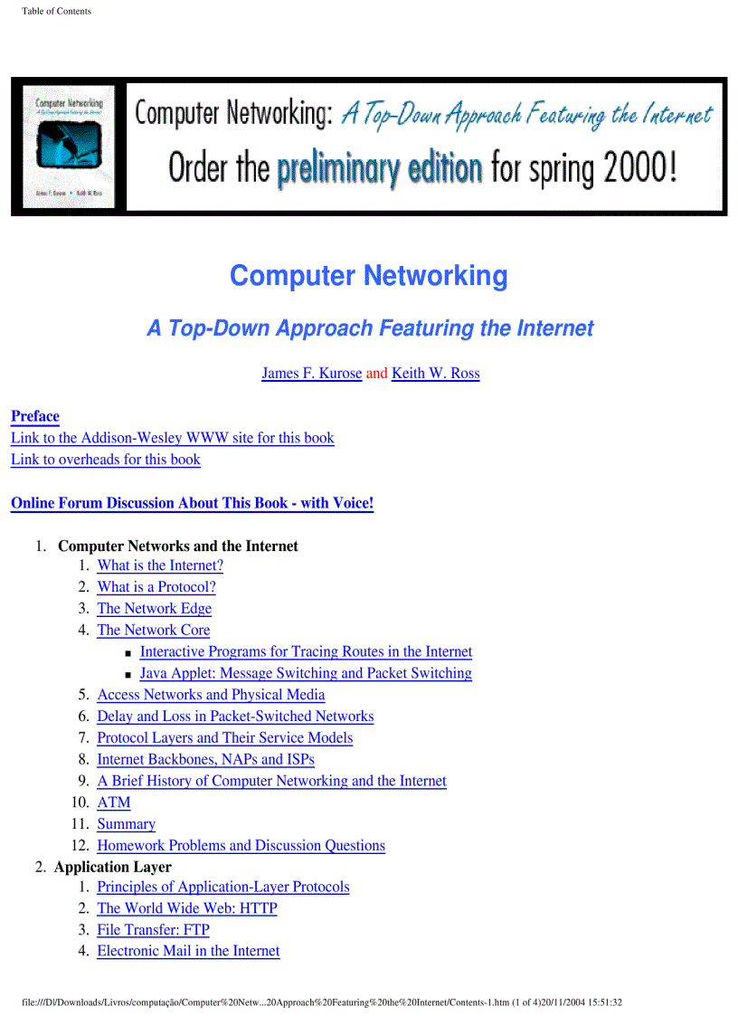 Computer Networking A Top Down Approach Featuring the Internet