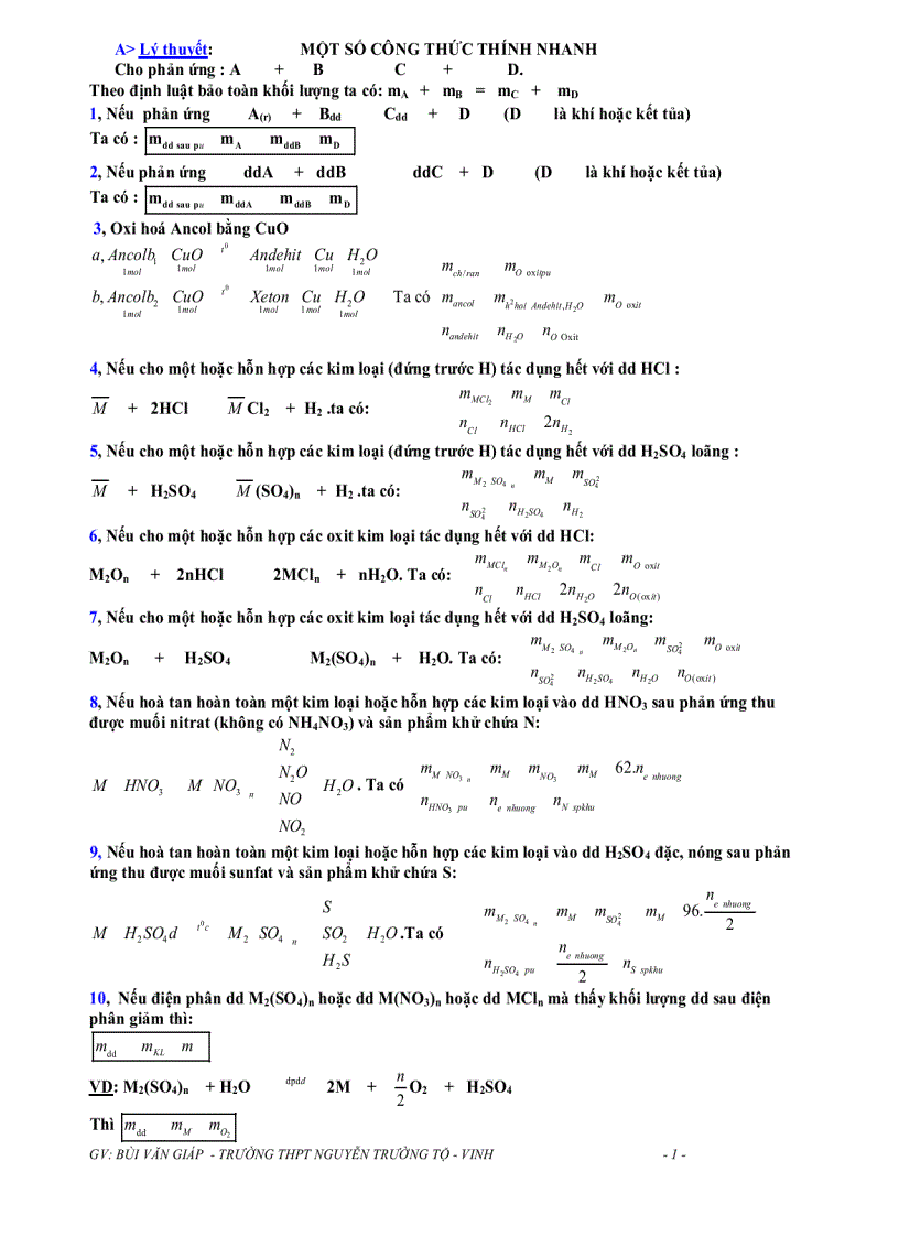 Sổ tay hóa học ôn thi đại học