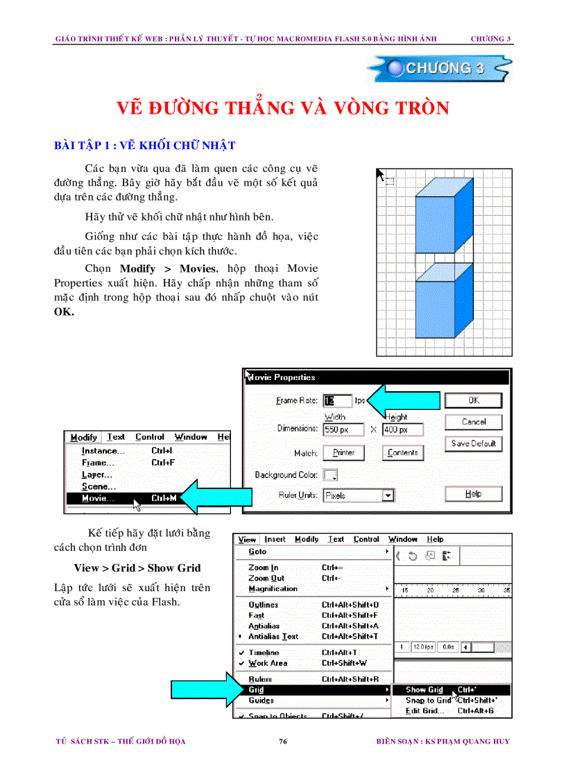 Vẽ đường thẳng và vòng tròn Flash 5