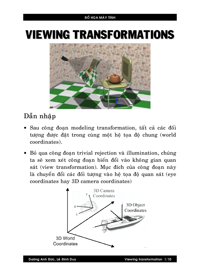 Viewing transformations