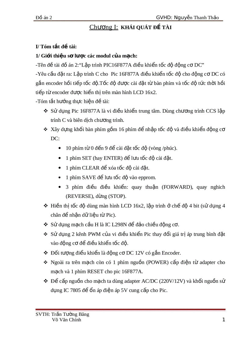 Lập trình C cho Pic 16F877A điều khiển tốc độ cho động cơ DC có gắn encoder hồi tiếp tốc độ