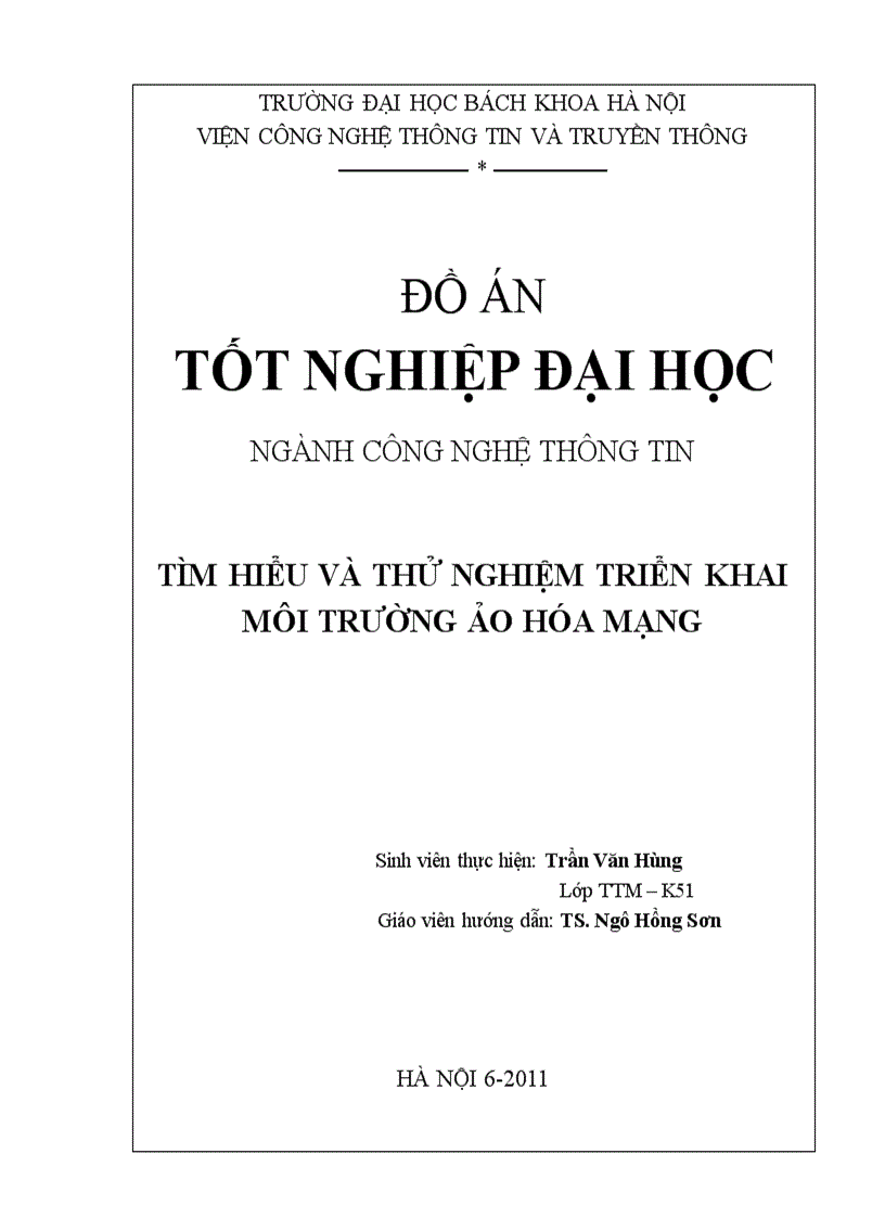 Tìm hiểu và thử nghiệm triển khai môi trường ảo hóa mạng