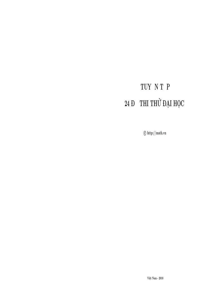 Tuyển tập 24 đề luyện thi đại học