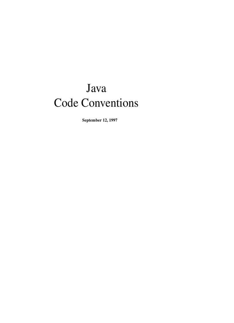 Java Code Conventions