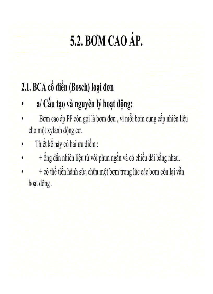 Cấu tạo và nguyên lý hoạt động bơm cao áp