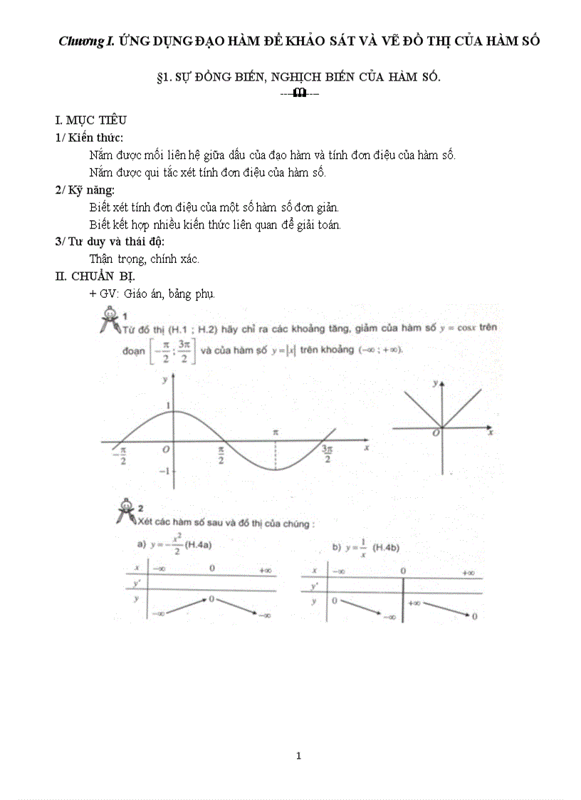 Giáo án giải tích 12 chương 1