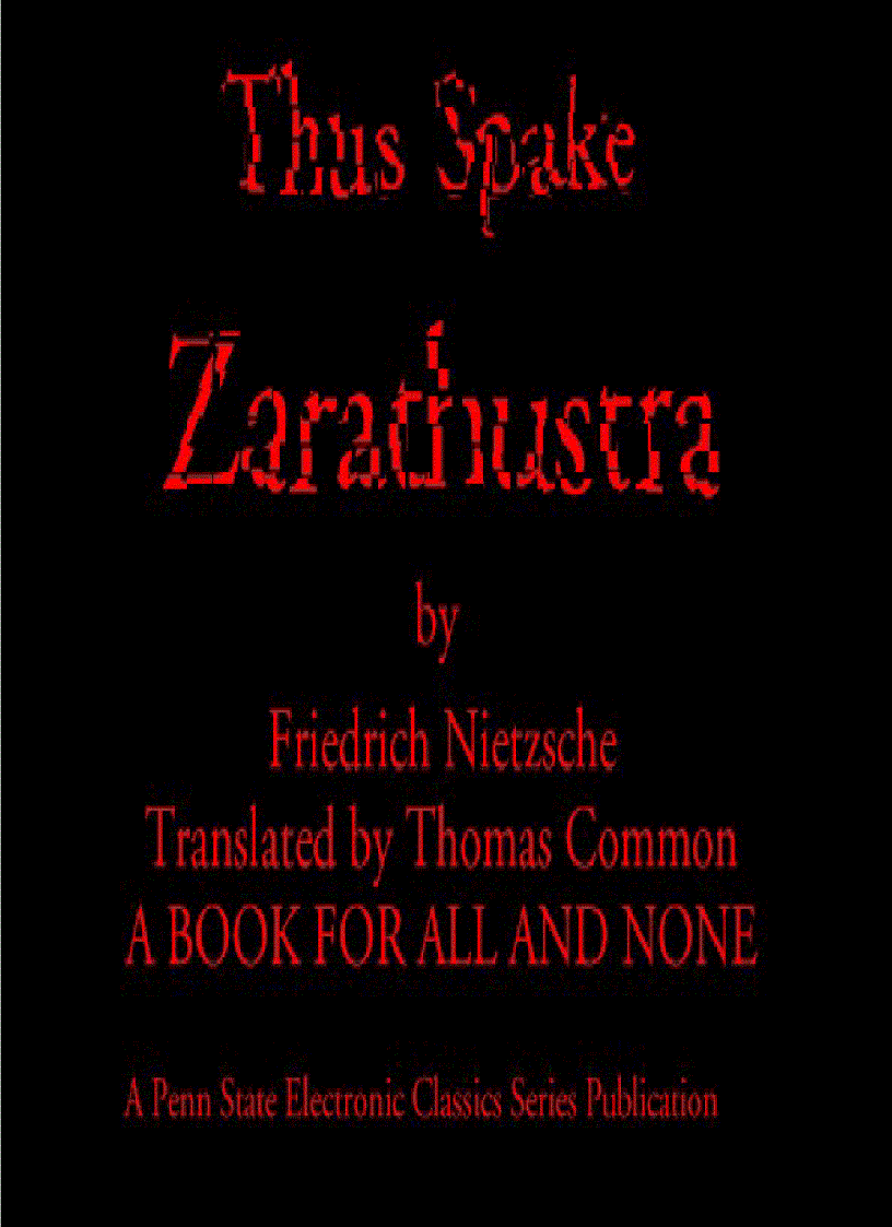 Ebook Thus spoke zarathustra Friedrich Nietzsche