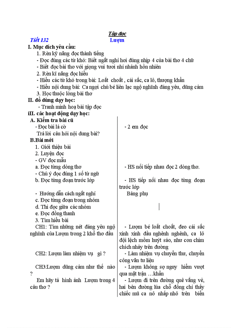 Tập đọc Lượm