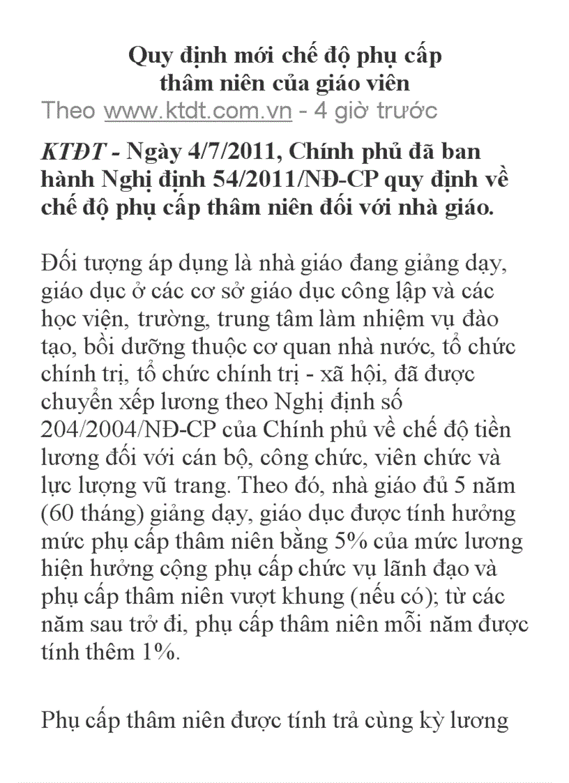 Phu cap tham nien cho GV