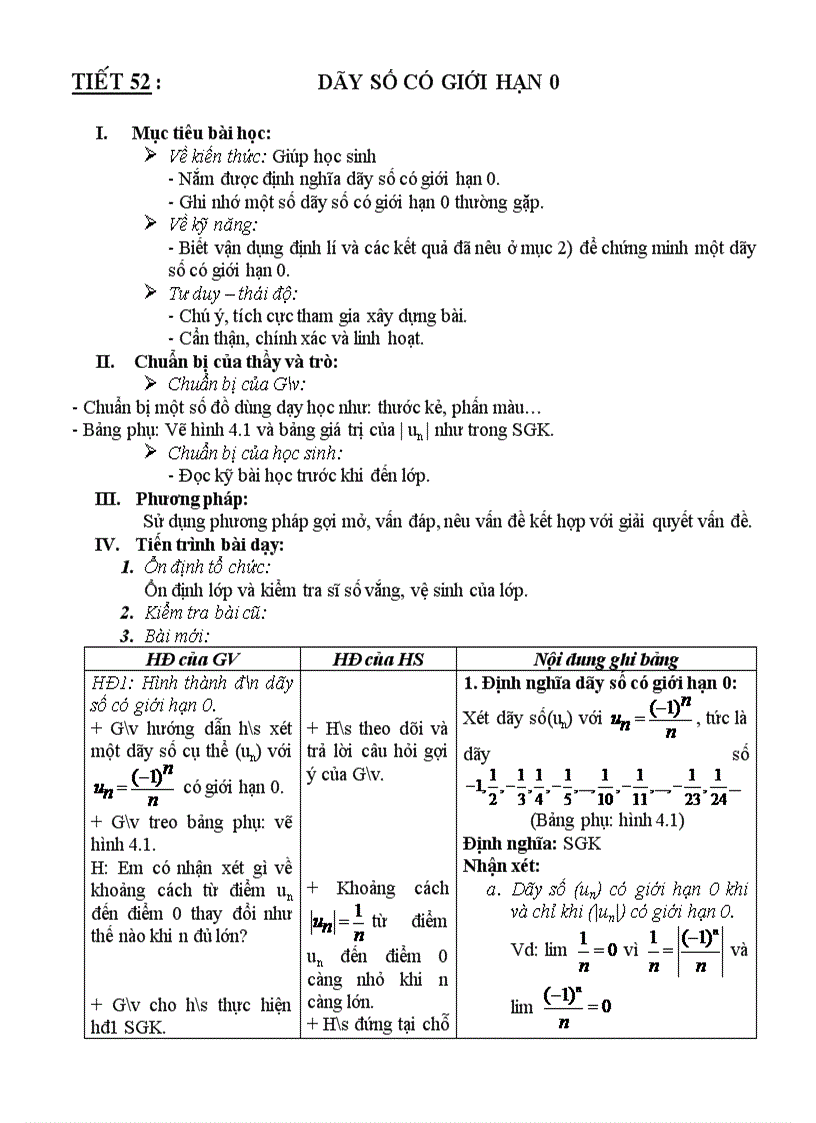 Giáo án Đại số 11 học kỳ II