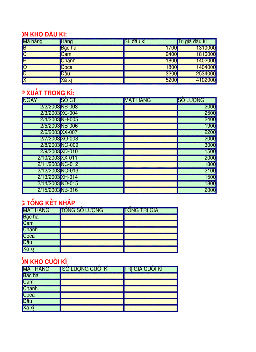 Bài tập Microsoft office Excel nâng cao Bài số 10