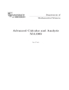 Ebook Mathematics Advanced Calculus and Analysis University of Aberdeen