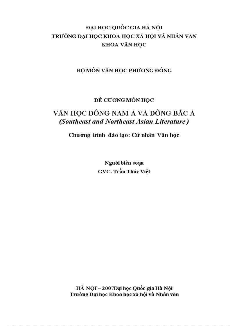 Văn học đông nam á và đông bắc á