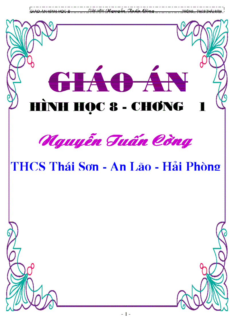 Giáo án hình học lớp 8