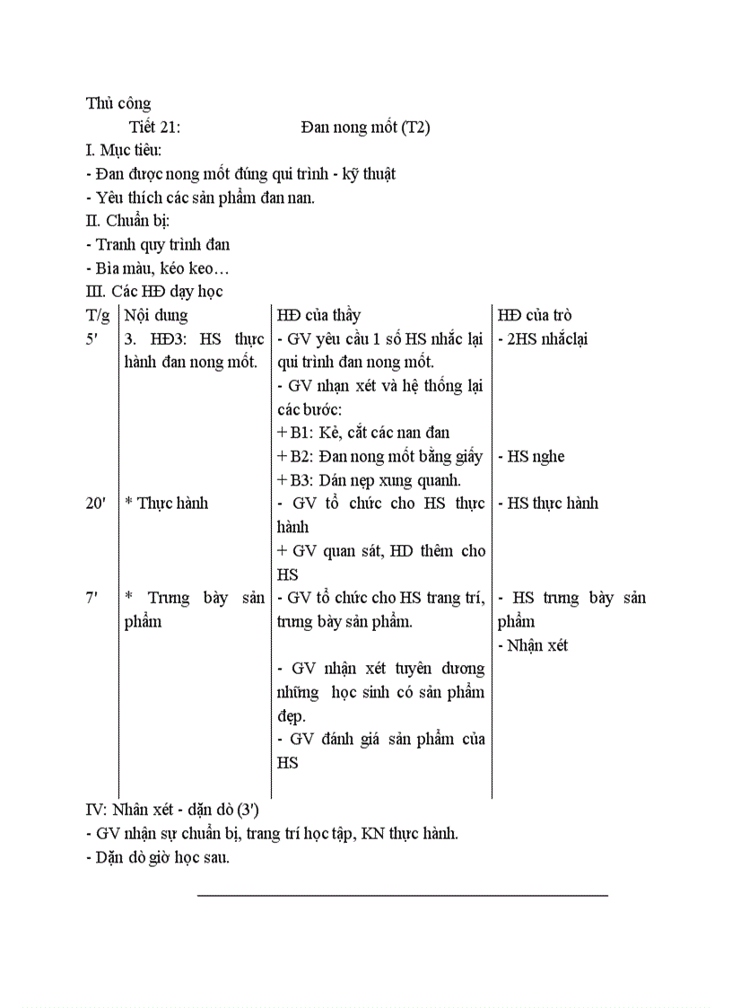 Thủ công Đan nong mốt T2