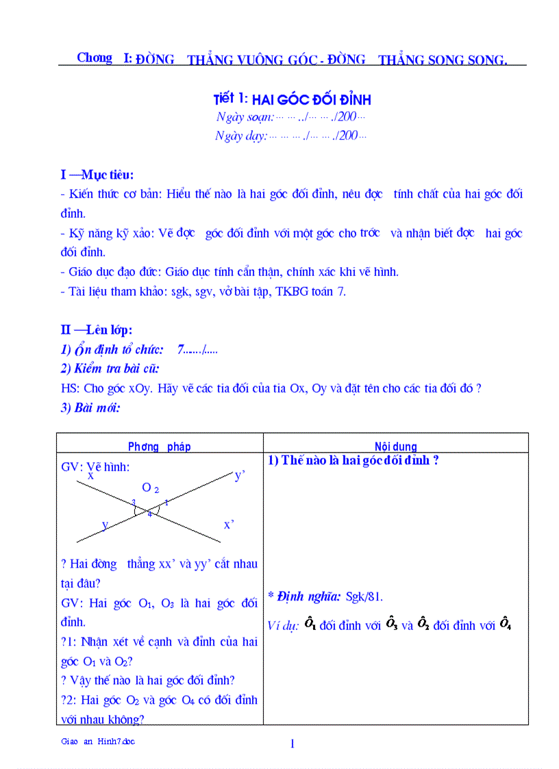 Giáo án Hình học 7 1