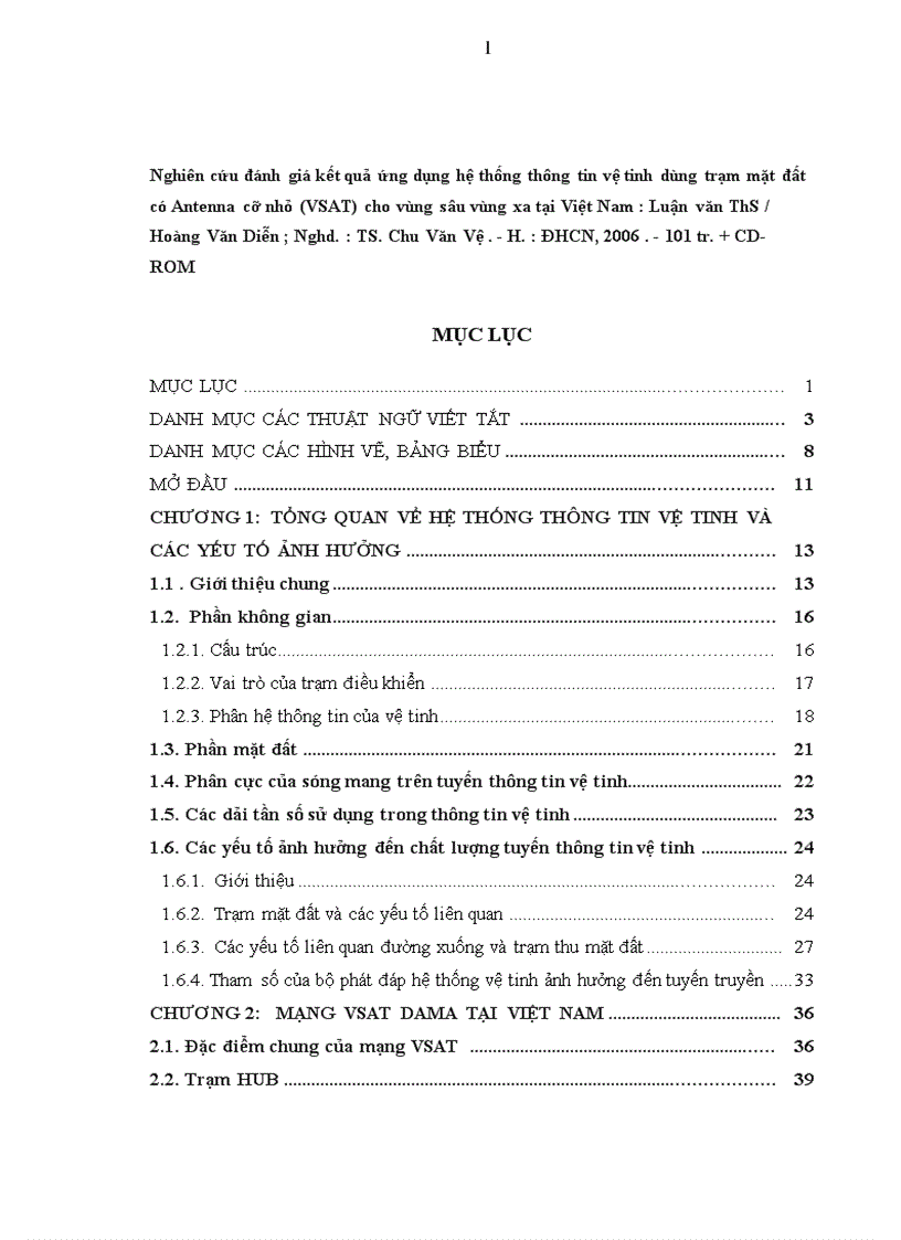 Nghiên cứu đánh giá kết quả ứng dụng hệ thống thông tin vệ tinh dùng trạm mặt đất có Antenna cỡ nhỏ VSAT cho vùng sâu vùng xa tại Việt Nam