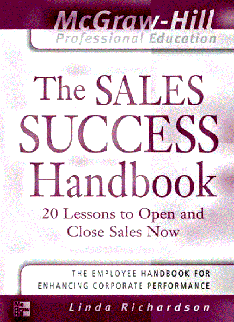 The Sales Success Handbook McGraw Hill