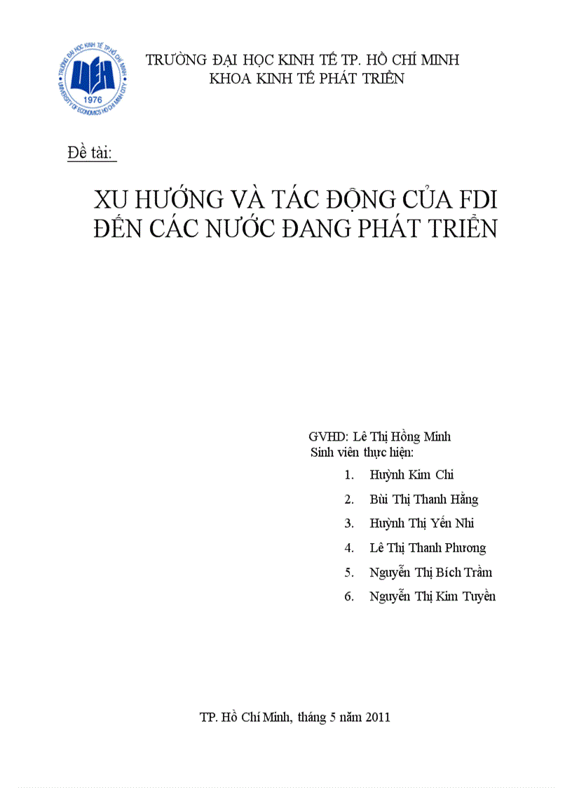 Xu hướng và tác động của FDI đến các nước đang phát triển
