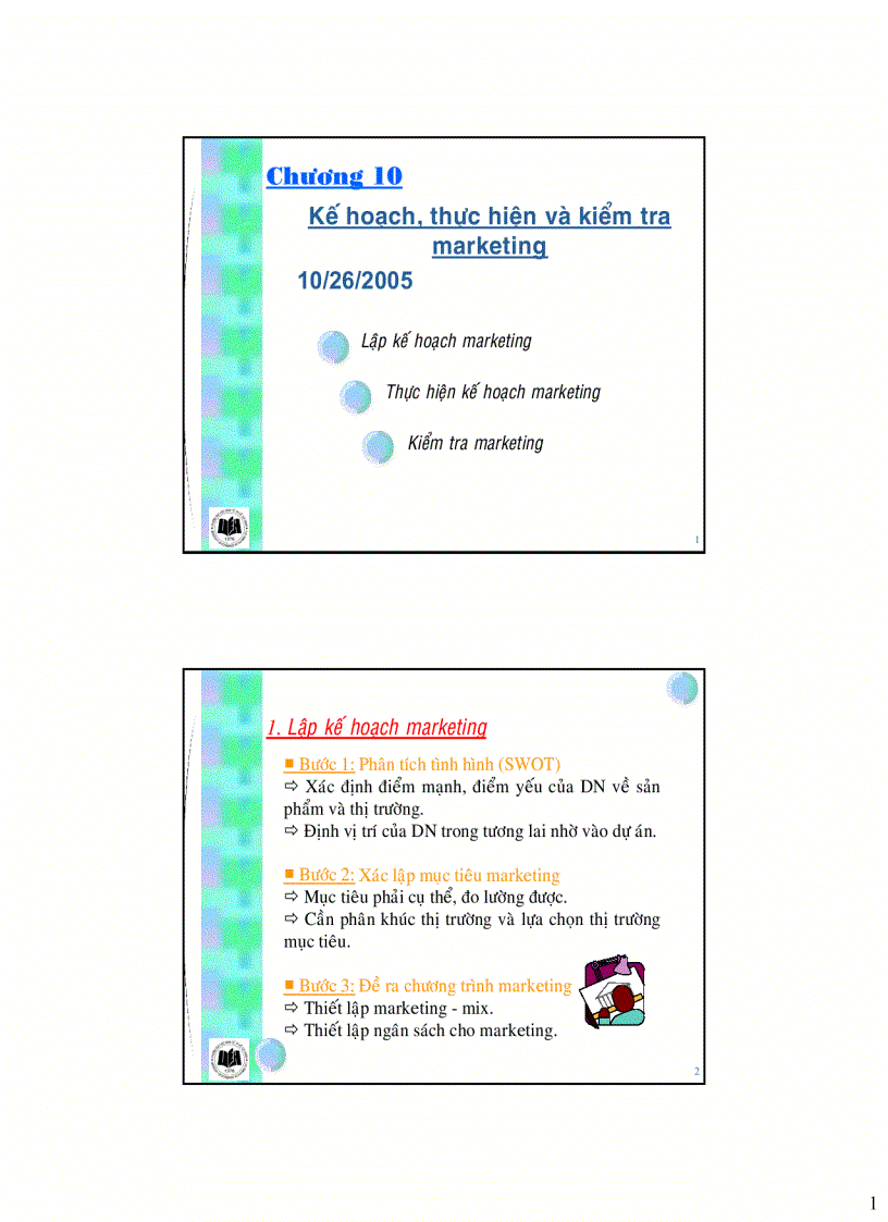 Chương 10 Tổ chức họat động Marketing