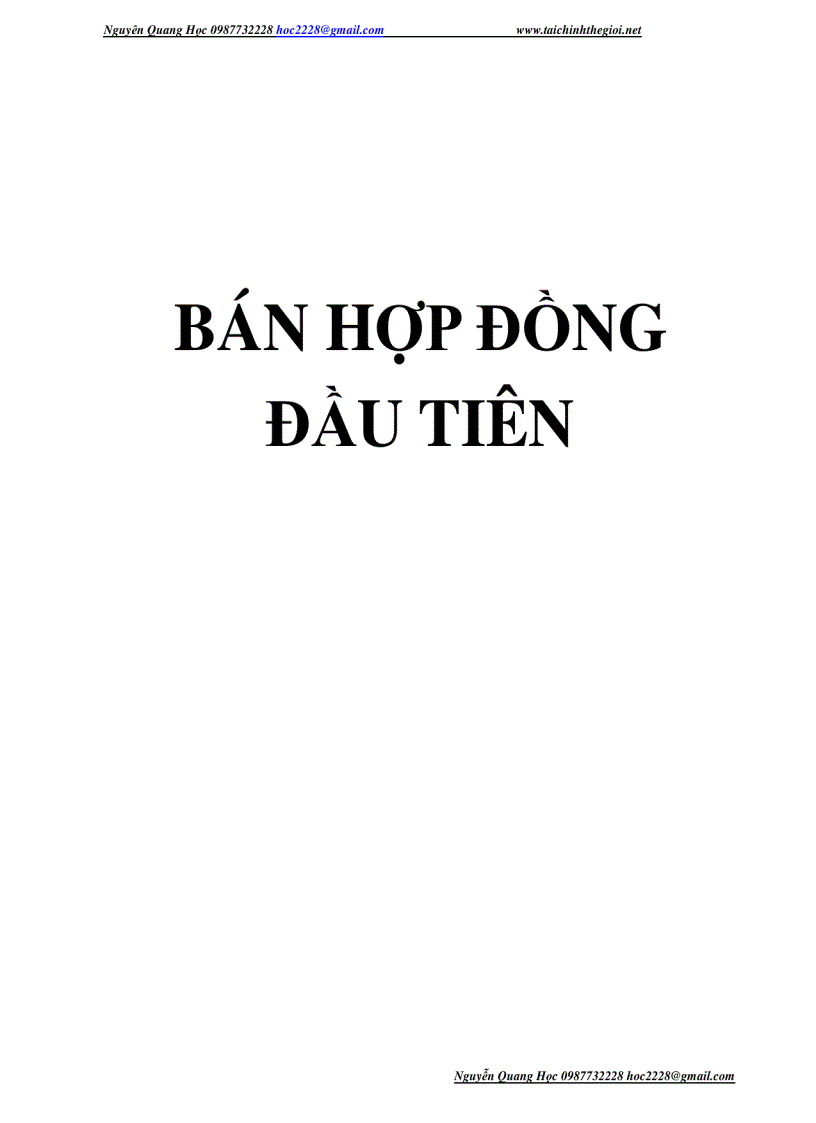 Bán hợp đồng đầu tiên