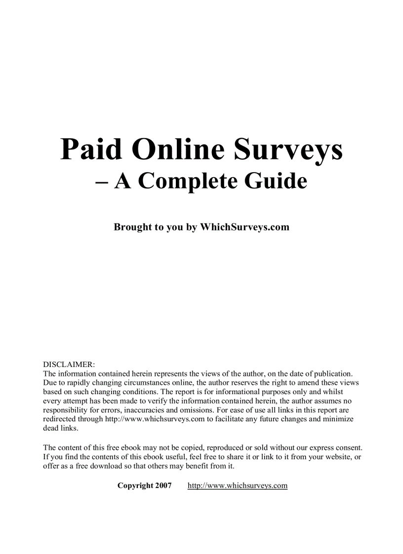 Paid Online Surveys A Complete Guide