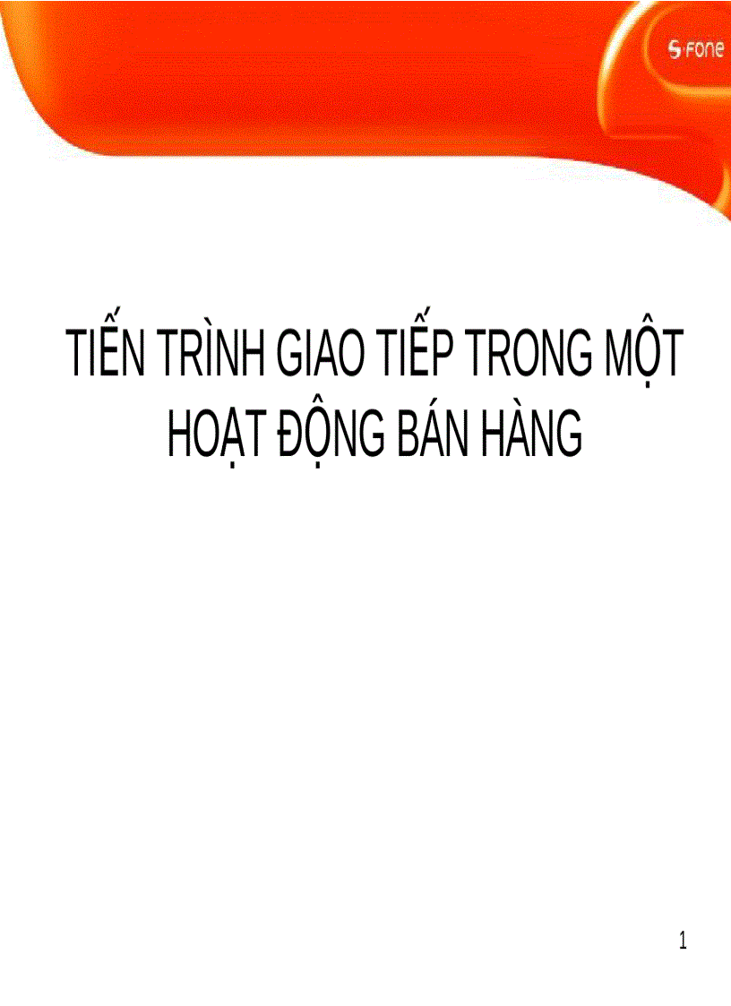 Tiến trình giao tiếp trong một hoạt động bán hàng