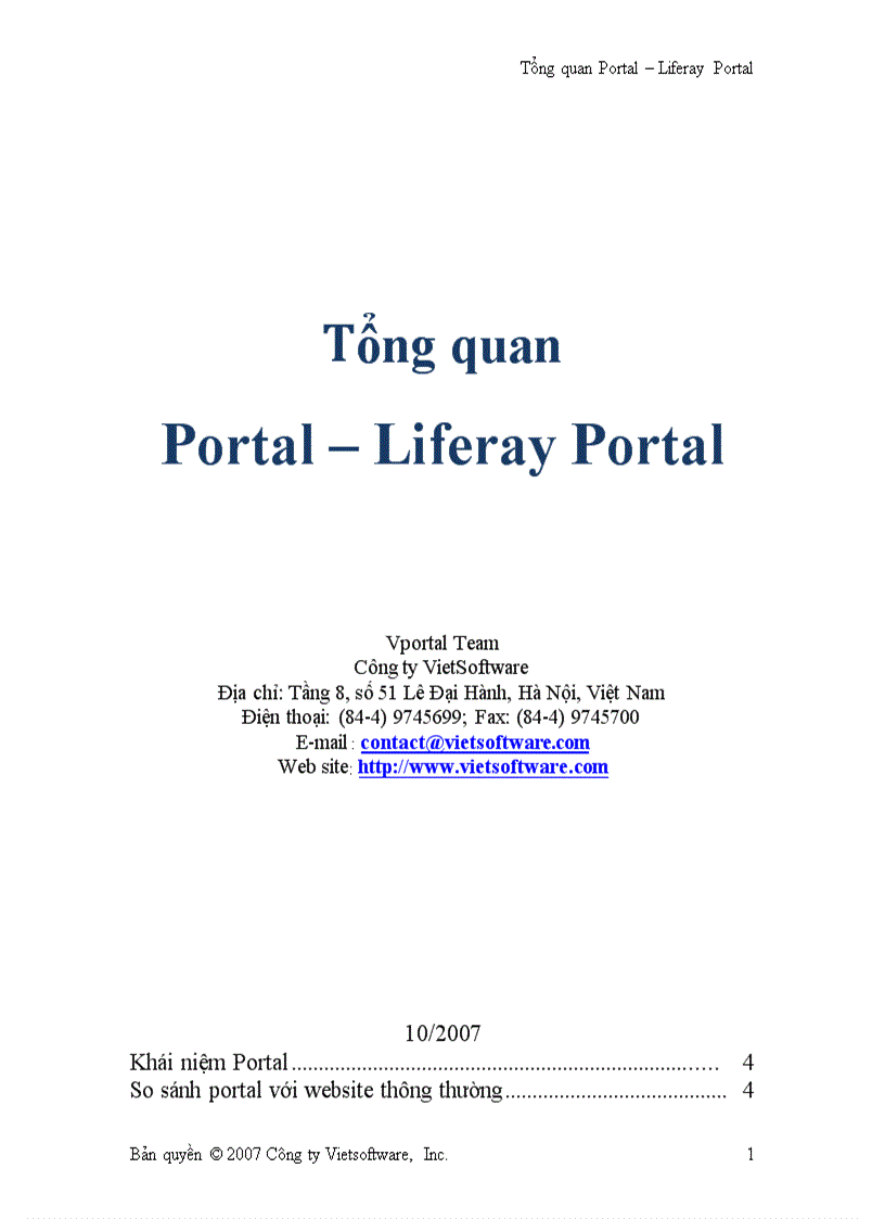 Tổng quan Portal Liferay Portal