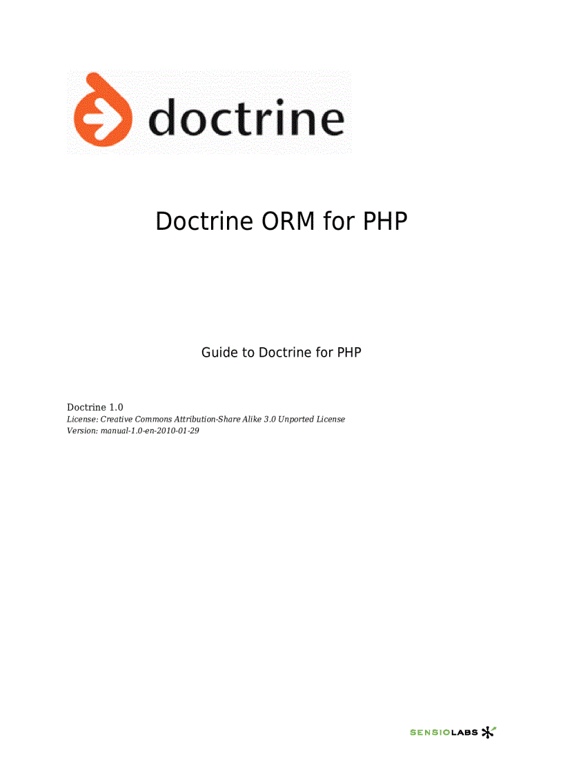 Doctrine ORM for PHP 1 0