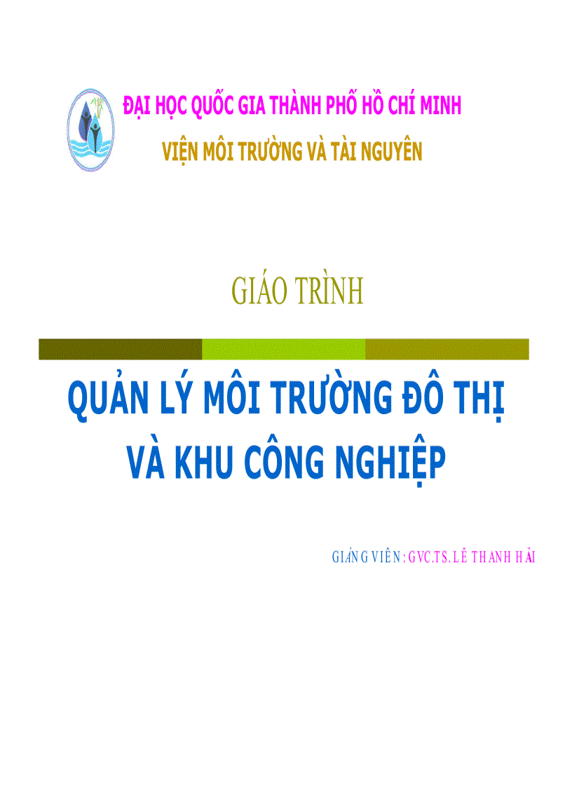 Quản lý môi trường đô thị và khu công nghiệp