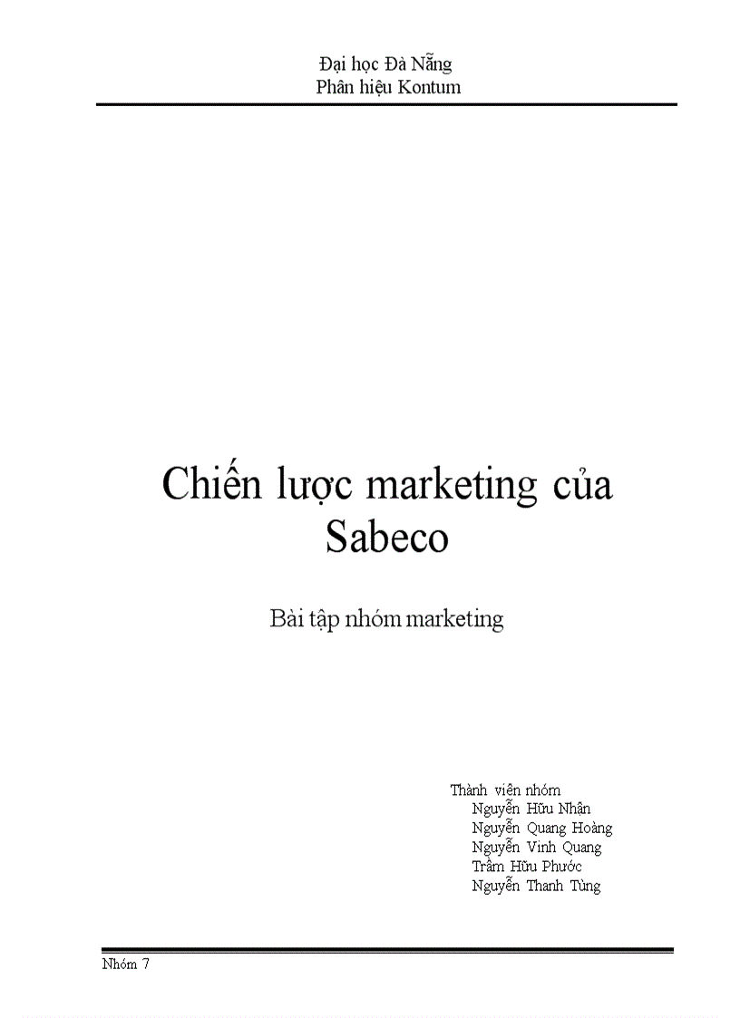 Chiến lược marketing của Sabeco