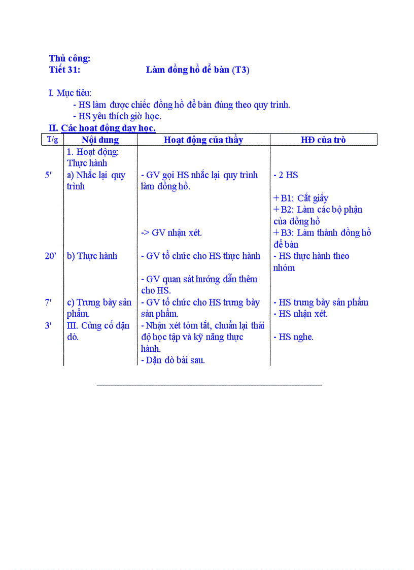 Thủ công Làm đồng hồ để bàn T3