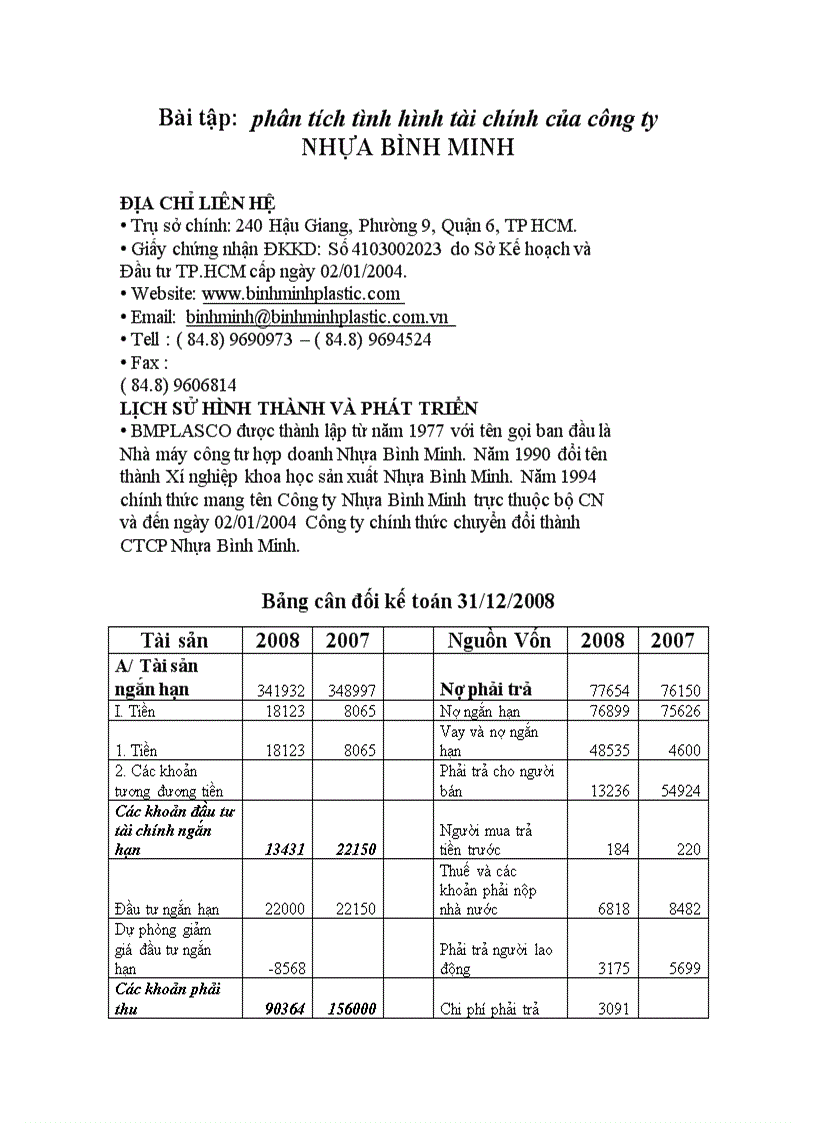 Bài tập PTTCDN có giải