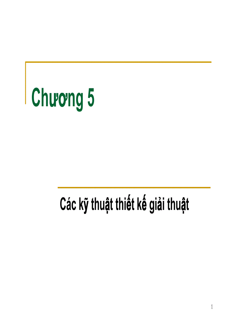 Các kĩ thuật thiết kế giải thuật