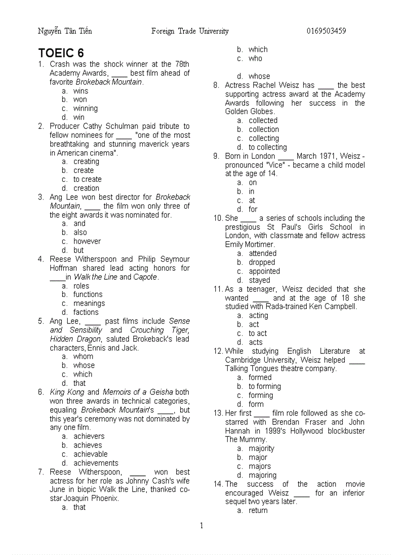 Master part 5 toeic 06