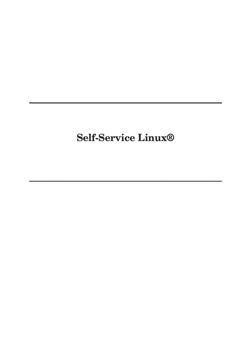 Self Service Linux