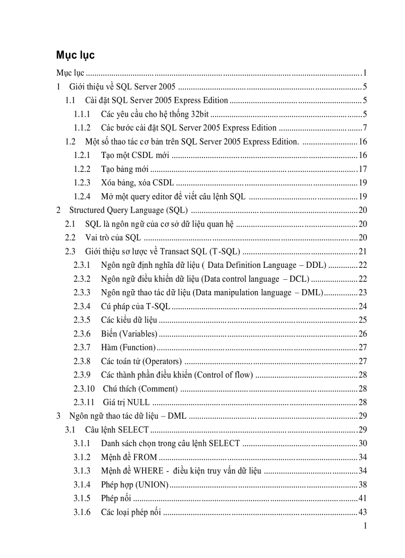 Giáo trình SQL Server 2005